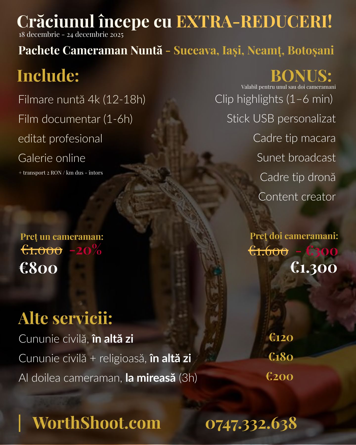 fotograf suceava · Pachet Cameraman Nunta